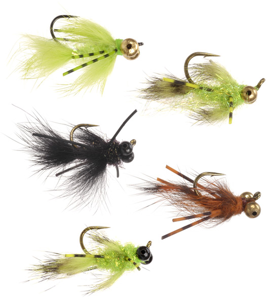Byron's Dragons bass and bluegill flies.